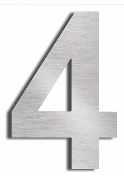 Kapı Numarası 10 cm No 4, Paslanmaz Çelik Kendinden Yapışkanlı