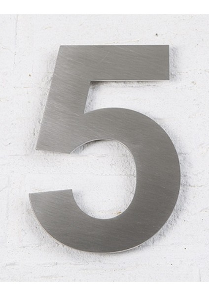 Kapı Numarası 15 cm No 5. Kendinden Yapışkanlı Paslanmaz Çelik