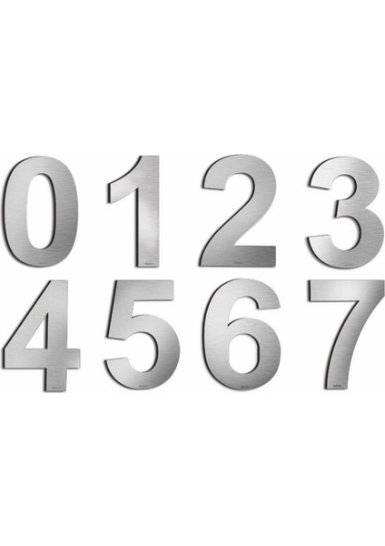 Kapı Numarası 15 cm No 9. Kendinden Yapışkanlı Paslanmaz Çelik modelleri