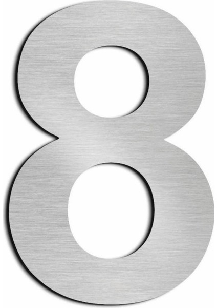 Kapı Numarası 15 cm No 8. Kendinden Yapışkanlı Paslanmaz Çelik