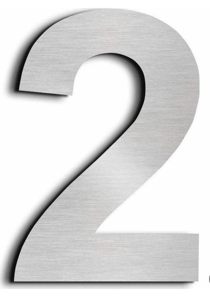 Kapı Numarası 15 cm No 2. Kendinden Yapışkanlı Paslanmaz Çelik