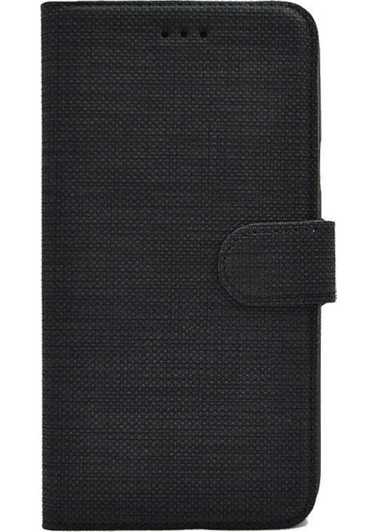 Alcatel 1s Spor Kumaş Cüzdan Kılıf Siyah