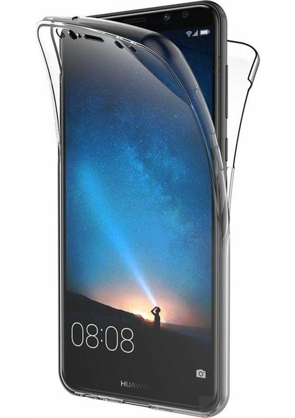 Huawei Mate 10 Pro 360 Derece Kılıf Kristal Silikon Soft Ön Arka Şeffaf