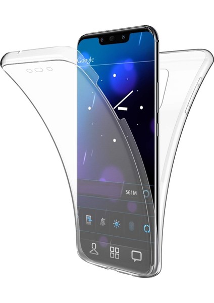 Huawei Mate 20 Pro 360 Derece Kılıf Kristal Silikon Soft Ön Arka Şeffaf