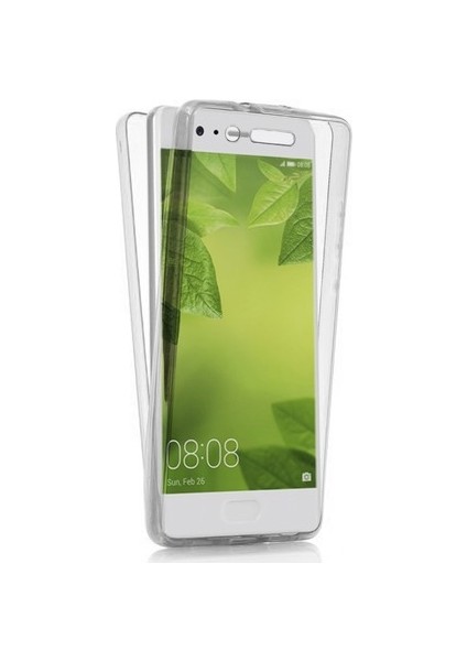 Huawei P10 Plus 360 Derece Kılıf Kristal Silikon Soft Ön Arka Şeffaf