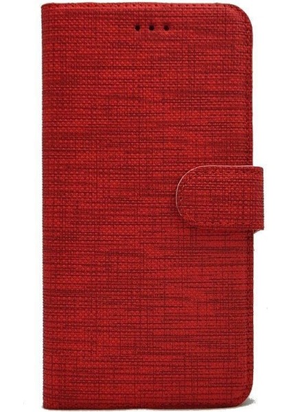 Huawei P40 Spor Kumaş Cüzdan Kılıf Kırmızı