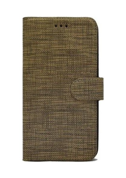 Huawei Y7 2019 Spor Kumaş Cüzdan Kılıf Kahverengi