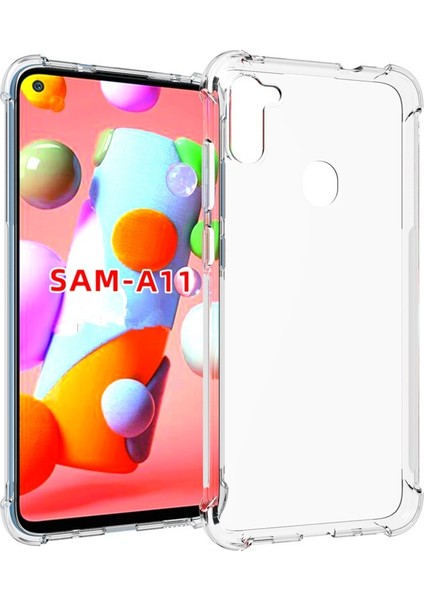 Samsung Galaxy A11 Shockproof Ultra Koruyucu Sert Silikon Kapak Şeffaf