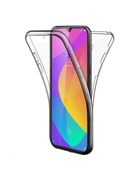 Samsung Galaxy A20 360 Derece Kılıf Kristal Silikon Soft Ön Arka Şeffaf