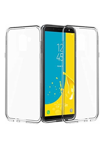 Samsung Galaxy J6 Plus 360 Derece Kılıf Kristal Silikon Soft Ön Arka Şeffaf
