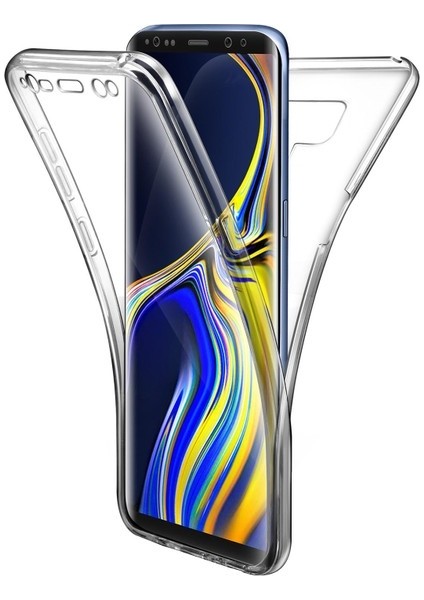 Samsung Galaxy Note 9 360 Derece Kılıf Kristal Silikon Soft Ön Arka Şeffaf