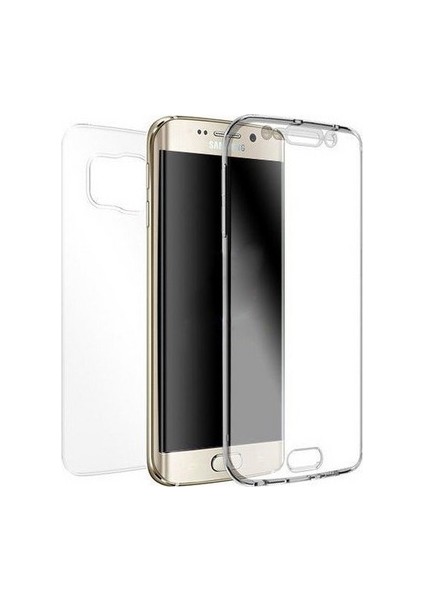 Samsung Galaxy S6 Edge 360 Derece Kılıf Kristal Silikon Soft Ön Arka Şeffaf