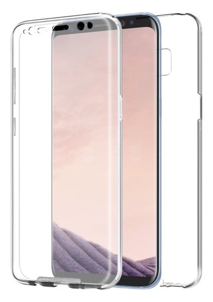 Samsung Galaxy S8 Plus 360 Derece Kılıf Kristal Silikon Soft Ön Arka Şeffaf