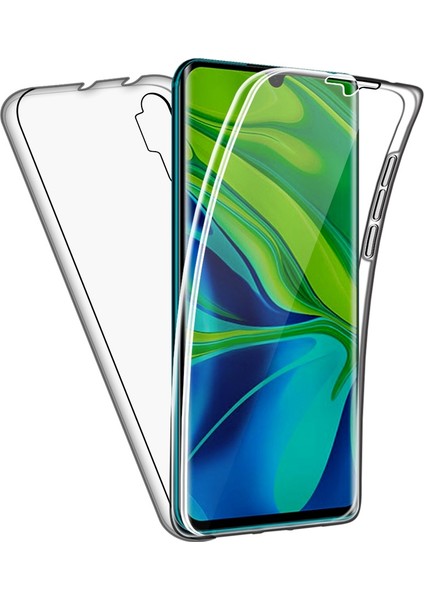 Xiaomi Mi Note 10 360 Derece Kılıf Kristal Silikon Soft Ön Arka Şeffaf