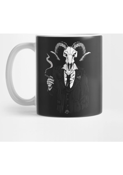 Lucıfer Ram Skull Banker Kupa Bardak