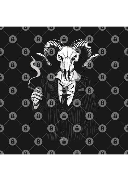 Lucıfer Ram Skull Banker Kupa Bardak
