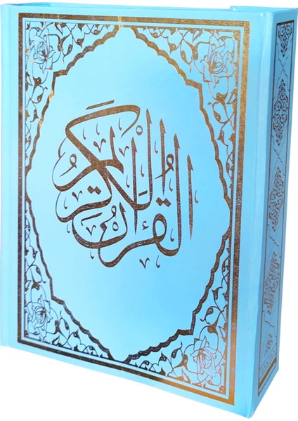 Mavi Renkli Arapça Rahle Boy Kuran-ı Kerim