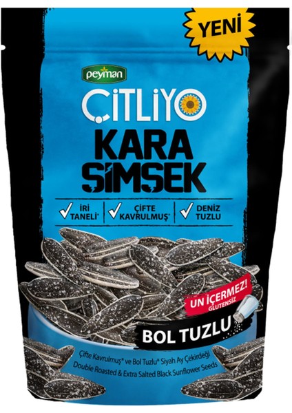 Çitliyo Kara Şimşek Bol Tuzlu Ay Çekirdeği 190 gr