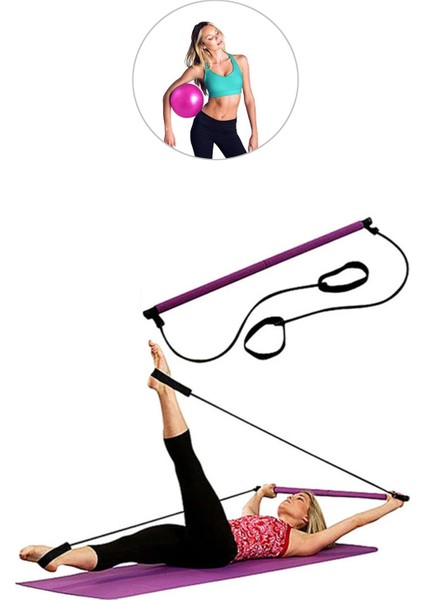 Portable Studio Pilates Egzersiz Çubuğu + Pilates Denge Topu