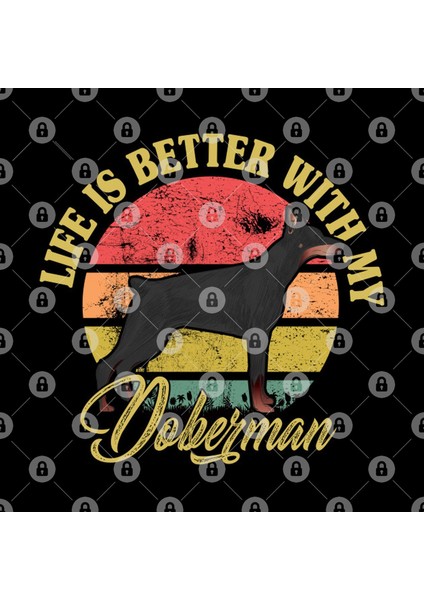 Doberman Dog Vintage Life Is Better With My Dog Kupa Bardak