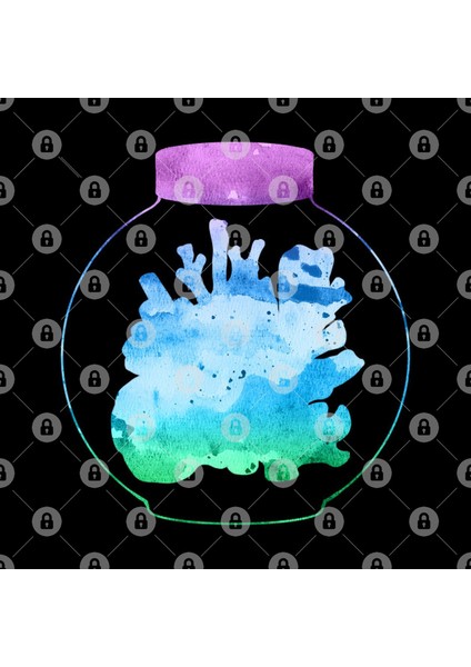 Corals İn Mason Jar | Ocean | Purple Blue Green Gradient Kupa Bardak