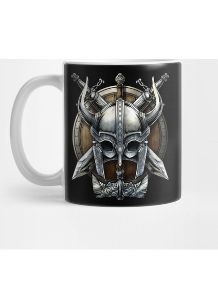 Viking Norse Mythology Viking Helmet Sword And Shield Kupa Bardak