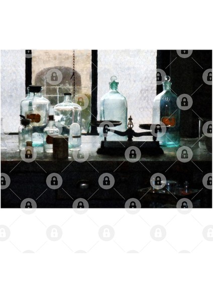 Chemists - Balance And Bottles İn Chem Lab Kupa Bardak