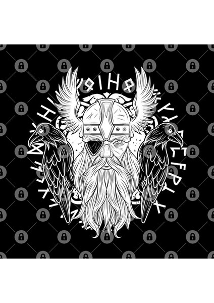 Odin Raven Vikings Runes Huginn Muninn Myth Gift İdea Present Kupa Bardak