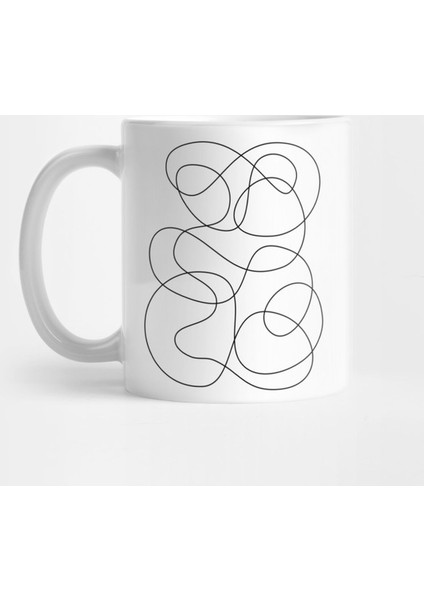 Simple Abstract Continuous Line Kupa Bardak