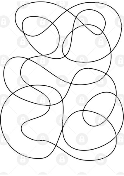 Simple Abstract Continuous Line Kupa Bardak