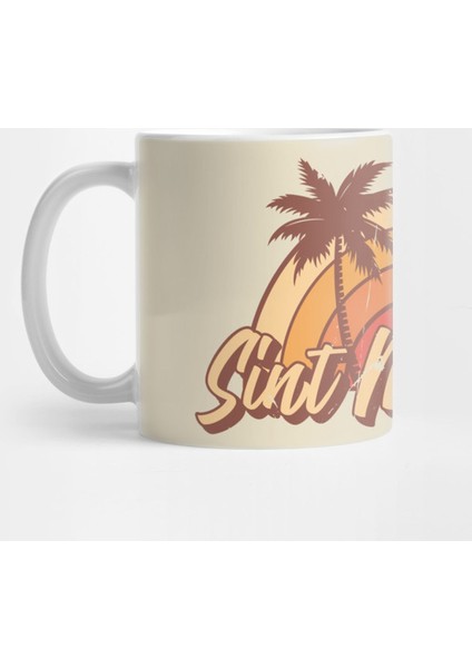 Sint Maarten Vintage Summer Vacation Design Kupa Bardak