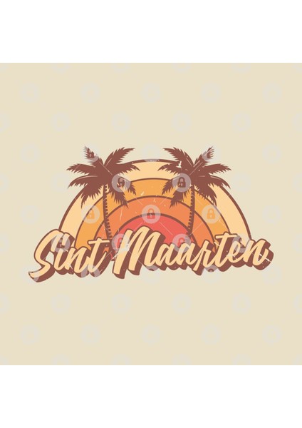 Sint Maarten Vintage Summer Vacation Design Kupa Bardak