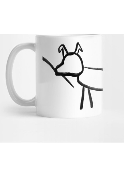 Stick Figure, Line Drawing Of A Dog. Kupa Bardak