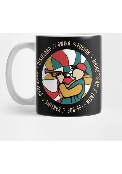 Colorful Jazz Musician With Jazz Genres Kupa Bardak