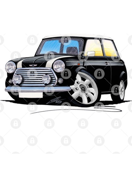 Rover Mini Cooper Black Kupa Bardak