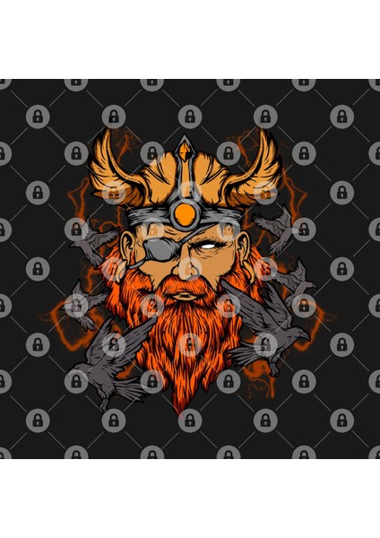 Odin The Norse Mythology Viking God & His Ravens Kupa Bardak