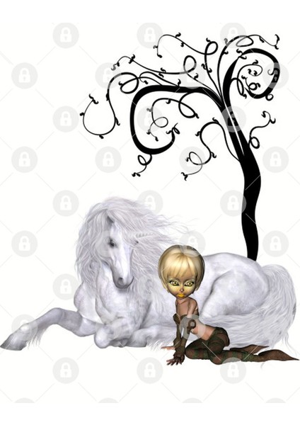 Beautiful Unicorn With Little Fairy Kupa Bardak