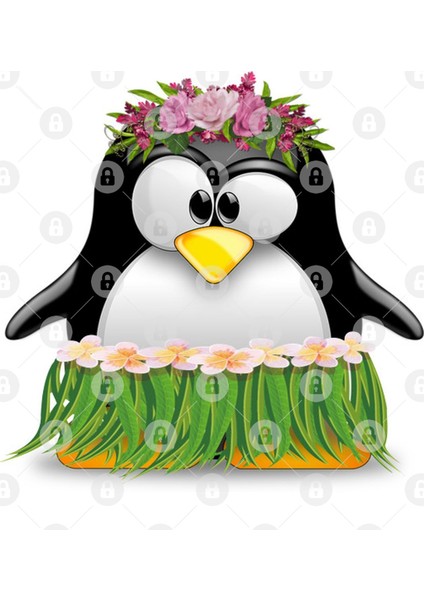 Hawaiian Cartoon Penguin' Awesome Penguin Summer Gift Kupa Bardak