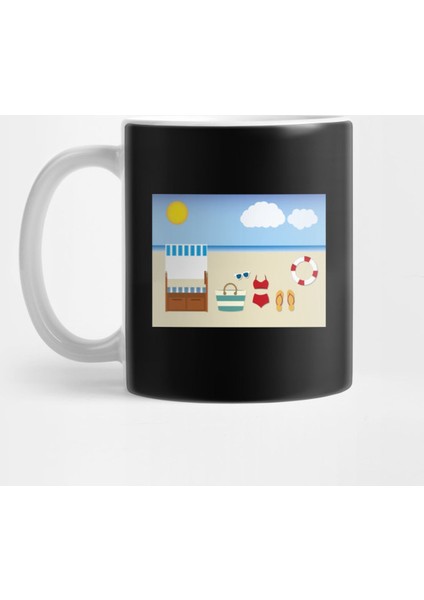 Summer Beach Chair Sunglasses Sun Clouds Kupa Bardak