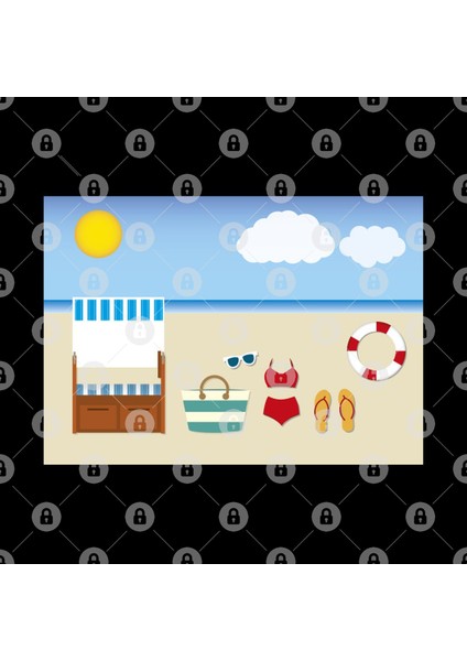 Summer Beach Chair Sunglasses Sun Clouds Kupa Bardak