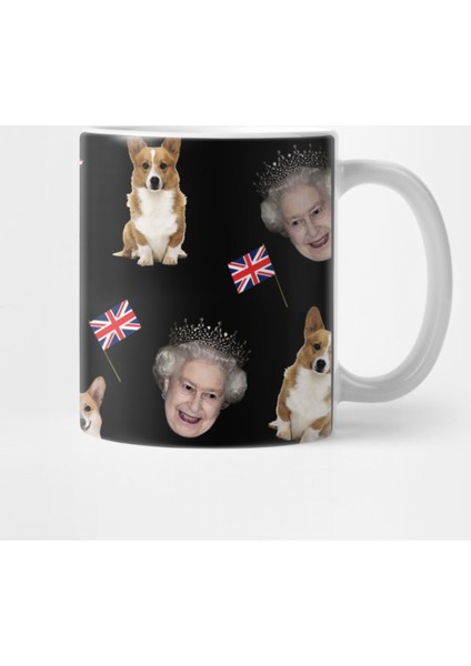 Queen Elizabeth And Corgis Kupa Bardak
