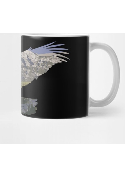 Landing Eagle Silhouette Lake Mountains Of The Alps Design Gift Idea Kupa Bardak