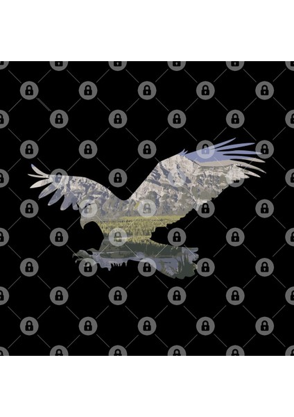 Landing Eagle Silhouette Lake Mountains Of The Alps Design Gift Idea Kupa Bardak