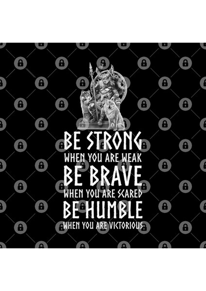 Viking God Odin Mythology Proverb - Strong, Brave, Humble Kupa Bardak