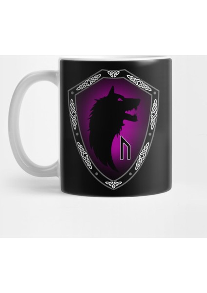 Vıkıng Shıeld 13 (Wolf With Uruz – Physical Strength, Speed, Untamed Potential) Kupa Bardak