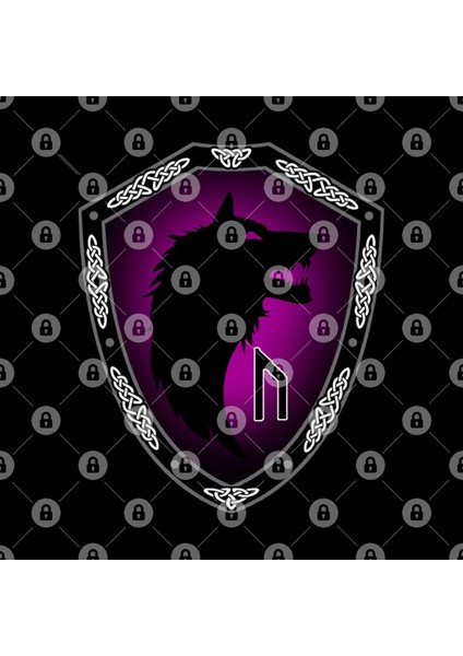 Vıkıng Shıeld 13 (Wolf With Uruz – Physical Strength, Speed, Untamed Potential) Kupa Bardak