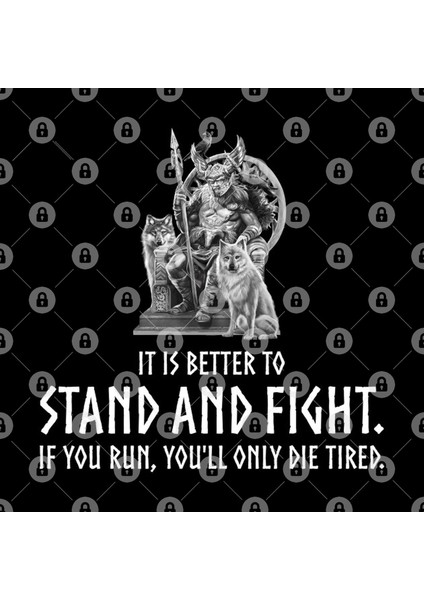 Viking Mythology God Odin - It İs Better To Stand And Fight. If You Run, You'Ll Only Die Tired. Kupa Bardak