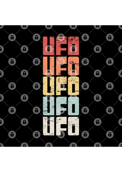Retro 70S Ufo Alien Text Kupa Bardak