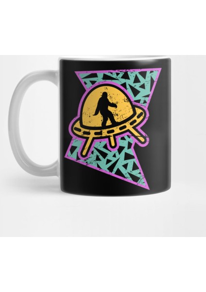 Rad 90S Pattern - Alien Ufo & Bigfoot Kupa Bardak