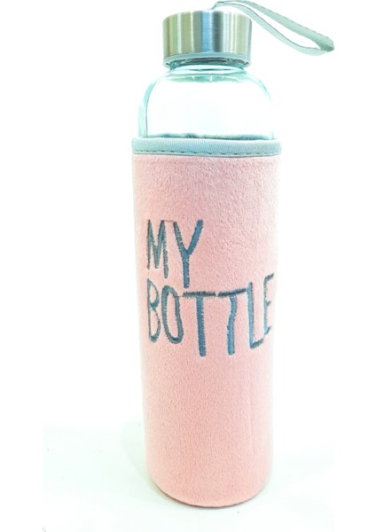 Peluş Kılıflı Matara 600 ml Pudra